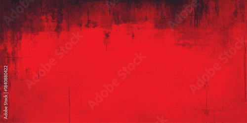 Aged red grunge wall texture pattern with dark vintage paint design
