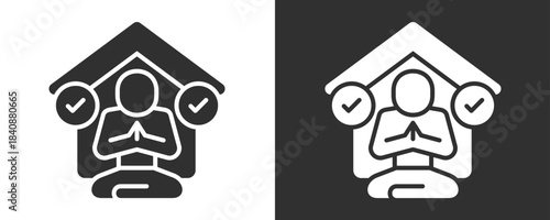 Self Actualization Icon Set Vector Collection Isolated In Black And White