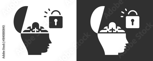 Open Minded Icon Set Vector Collection Isolated In Black And White