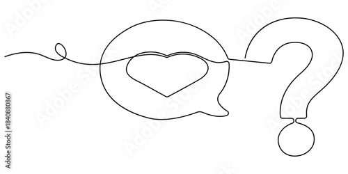 one continuous line drawing of a question mark isolated on a white background in simple vector illustration style