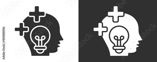 Positivity Icon Set Vector Collection Isolated In Black And White