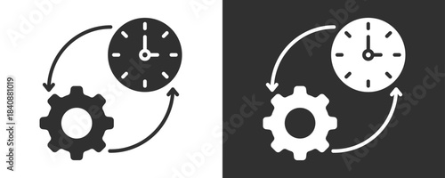 Time Management Icon Set Vector Collection Isolated In Black And White