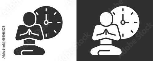 Patience Icon Set Vector Collection Isolated In Black And White
