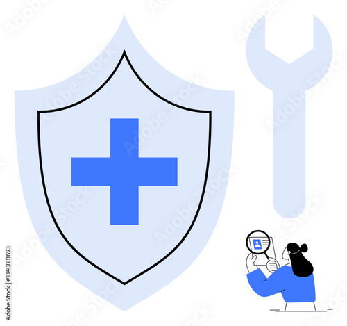 Data security concept. Data analysis and protection tools safeguard sensitive information. Data security enhances safe digital communication and protects user privacy. For IT, finance, business