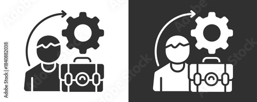 Account Management Icon Set Vector Collection Isolated In Black And White