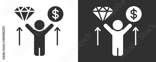 Value Proposition Icon Set Vector Collection Isolated In Black And White