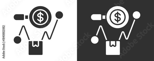 Sales Forecast Icon Set Vector Collection Isolated In Black And White