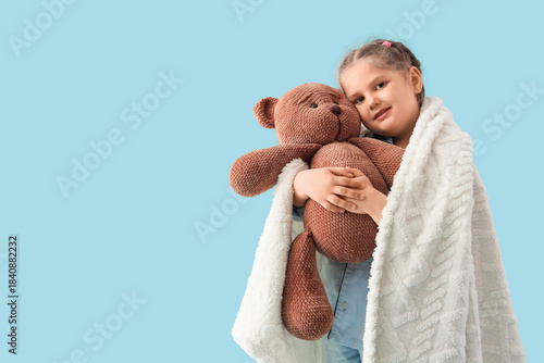 Cute little happy girl in p...