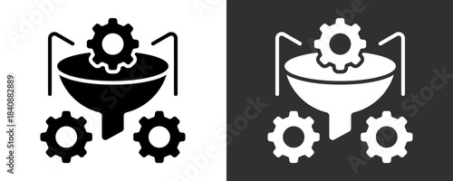 Refinement Icon Set Vector Collection Isolated In Black And White