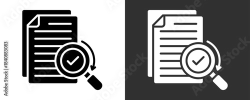 Scrutiny Icon Set Vector Collection Isolated In Black And White