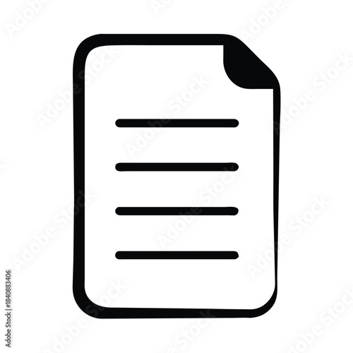 A blank document icon with lines representing text and a folded corner.
