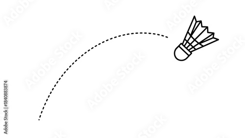 Dynamic Shuttlecock in Flight on Blurred Trajectory Badminton Sport Graphic