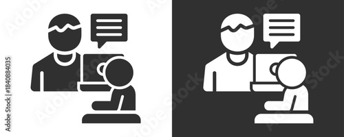 Consultation Icon Set Vector Collection Isolated In Black And White