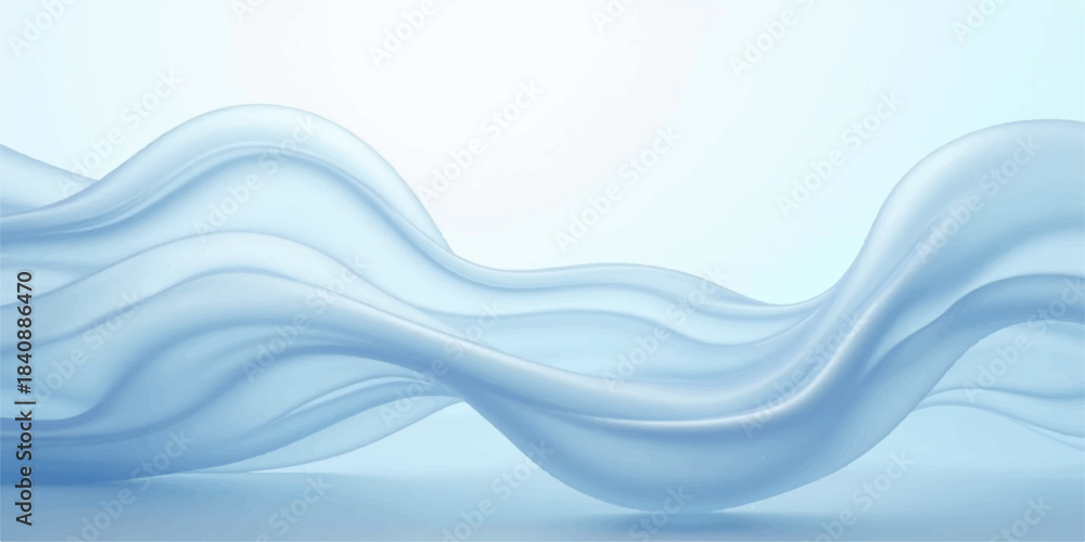 Obraz premium Abstract blue wave vector background illustration with flowing lines and light texture