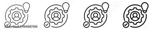 Competency Wheel Icon Set Different Style Collection
