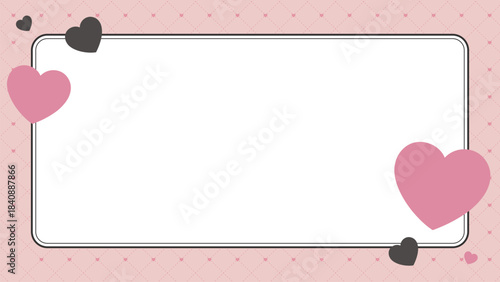 ハートのガーリーな背景【16:9素材シリーズ】