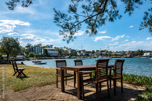 Drummoyne ferry wharf is located on the southern side of the Parramatta River serving the Sydney suburb of Drummoyne.