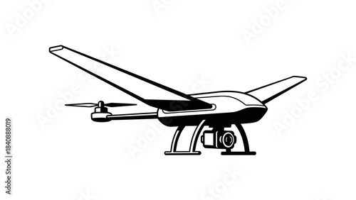 Unmanned Aerial Vehicle with Camera and Fixed Wings.