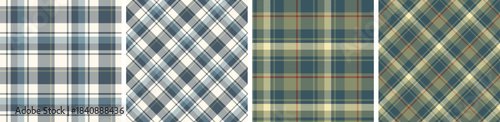 plaid and tartan pattern set.checkered fabric texture background.