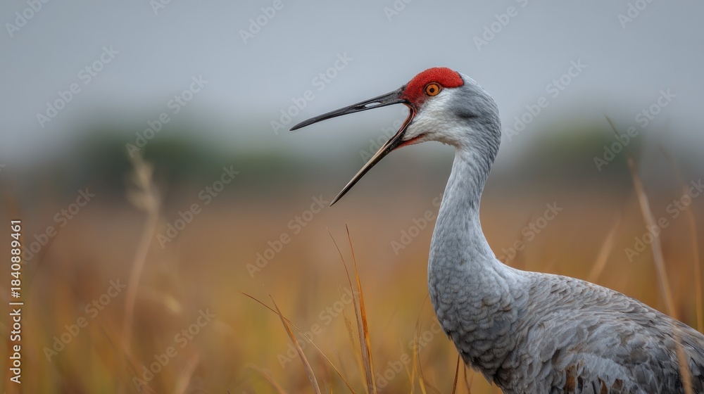 Obraz premium Close-up of a Sandhill Crane