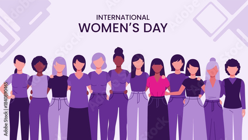 Diverse group of women celebrating International Womens Day together.