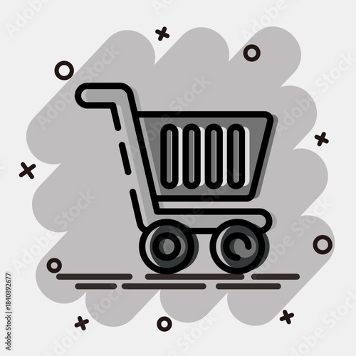 Icon trolley. Black Friday Sale elements. Icon in comic style.