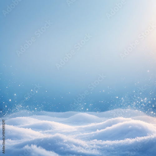 Wallpaper Mural Gentle Snow Waves With Sparkling Particles Under A Blue Sky winter landscape Torontodigital.ca