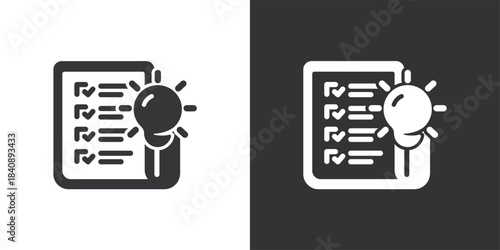 Idea Checklist icon. Solid glyph series icon