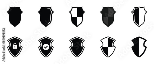 Shield Icons, protection marks. Vector illustration. EPS 10