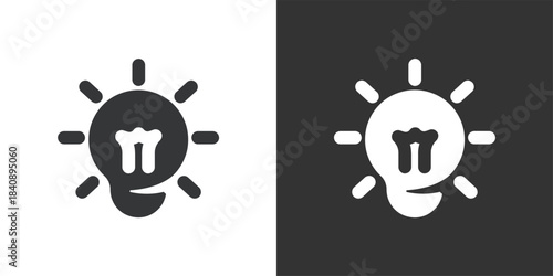Incandescent Light Bulb icon. Solid glyph series icon