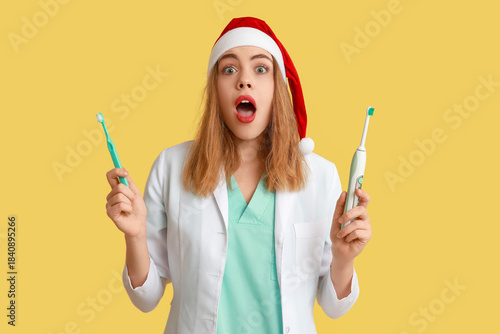 Portrait of surprised femal...