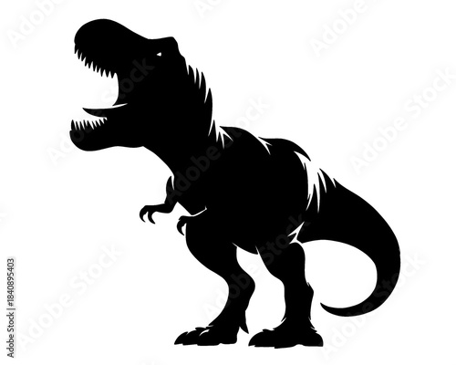 T-rex silhouette, isolated icon on white background, vector illustration 5
