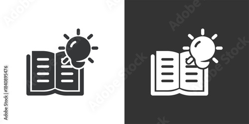 Learning Ideas from Book icon. Solid glyph series icon
