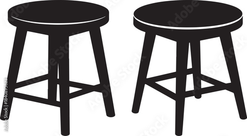 Two bar stools in a simple silhouette