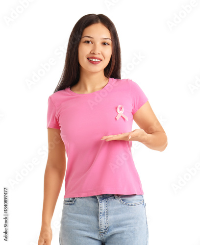 Young Asian woman with awar...