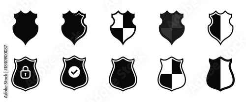 Protection icon set collection. Shield icon. Vector illustration. EPS 10
