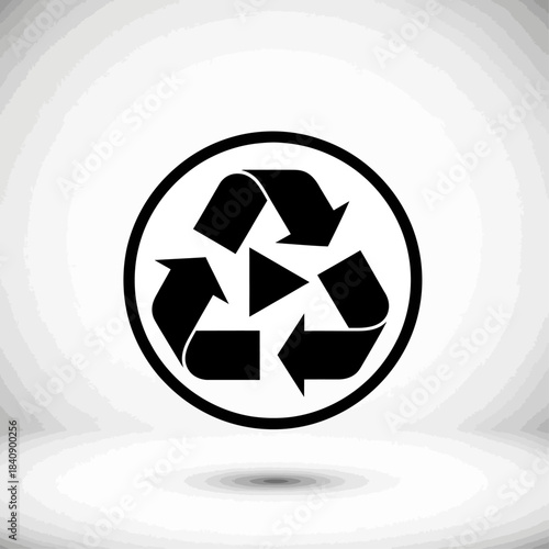 Modern Black and White Recycle Symbol for Sustainable Eco-Friendly Environmental Solutions