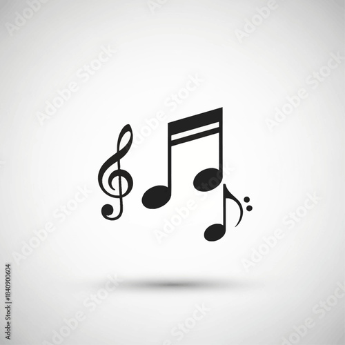Stylish Music Notes Treble Clef Icon Representing Sound, Melody, and Harmony Vector.
