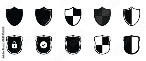 Safety emblem shield icons. Vector illustration. EPS 10