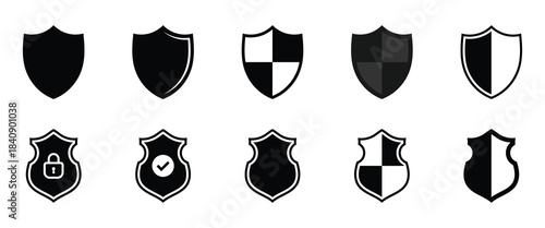 Protection shield icons. Vector illustration. EPS 10