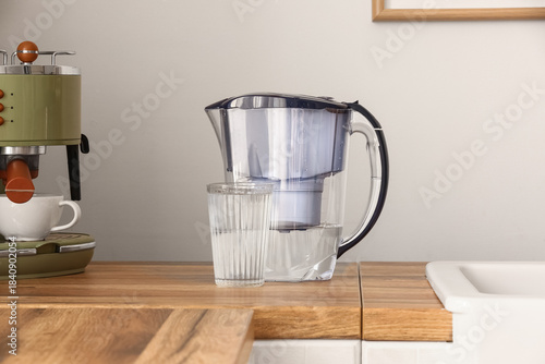 Glass of pure water and fil...