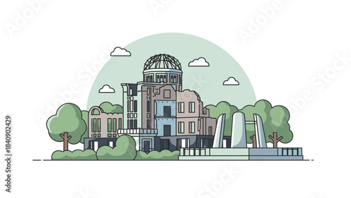 Hiroshima Peace Memorial Illustration A symbol of lasting peace for generations to come