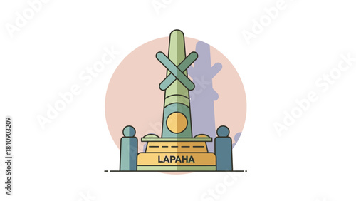 Lapaha Tonga Monument Illustration Polynesia's Cultural Icon with Traditional Design Elements