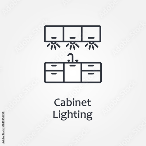 Simple Cabinet lighting  icon. The icon can be used for websites, print templates, presentation templates, illustrations, etc