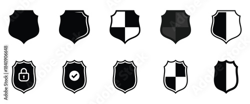 Set of shields vector icon