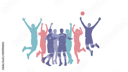 Diverse Group of People Celebrating Success Teamwork and Joyful Achievement in Sports and Recreation