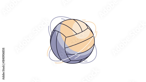 Dynamic Vector Illustration of a Volleyball in Motion