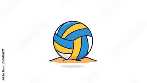 Volleyball on Sand Icon Sport Activity Ball Illustration