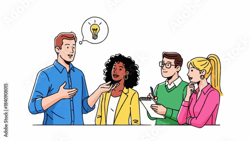 Diverse Business Team Brainstorming New Ideas and Collaborating.
