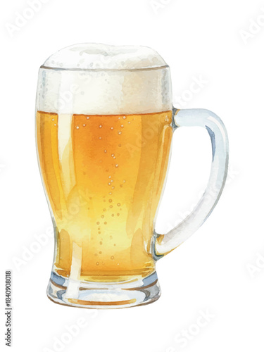 watercolor a glass of beer